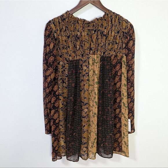 NWOT Free People Merrie Mix Print Tunic Top - Picture 5 of 7